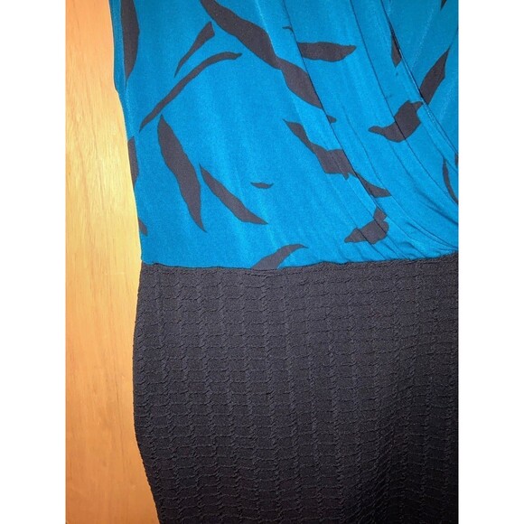 Leota sleeveless black and teal illusion dress Plus Size 2L (2X) - Picture 3 of 4